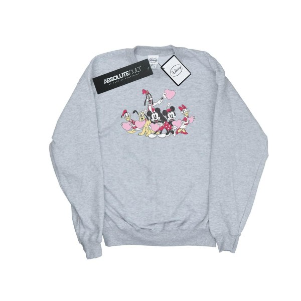 Disney Mens Mickey Mouse Love Friends Sweatshirt 3XL Sports Grå Sports Grey 3XL