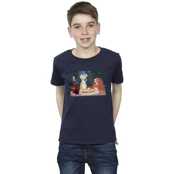 Disney Boys Lady And The Tramp Spaghetti Photo T-Shirt 3-4 År Navy Blue 3-4 Years