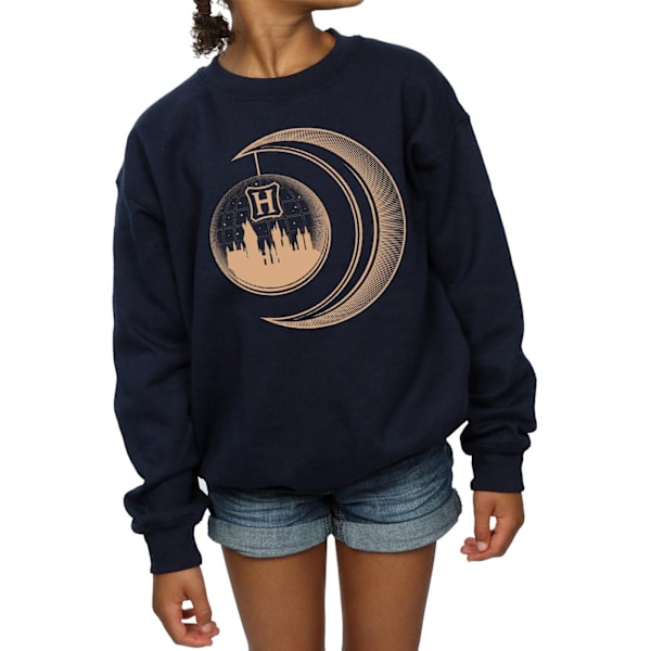 Harry Potter Hogwarts Moon Sweatshirt för flickor 7-8 år Marinblå Navy Blue 7-8 Years