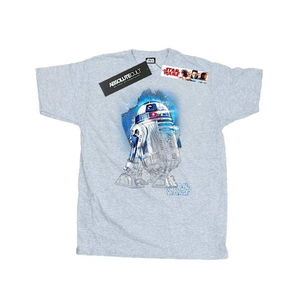 Star Wars: The Last Jedi T-shirt i borstad bomull med R2-D2 för män, 3XL Sports Grey 3XL