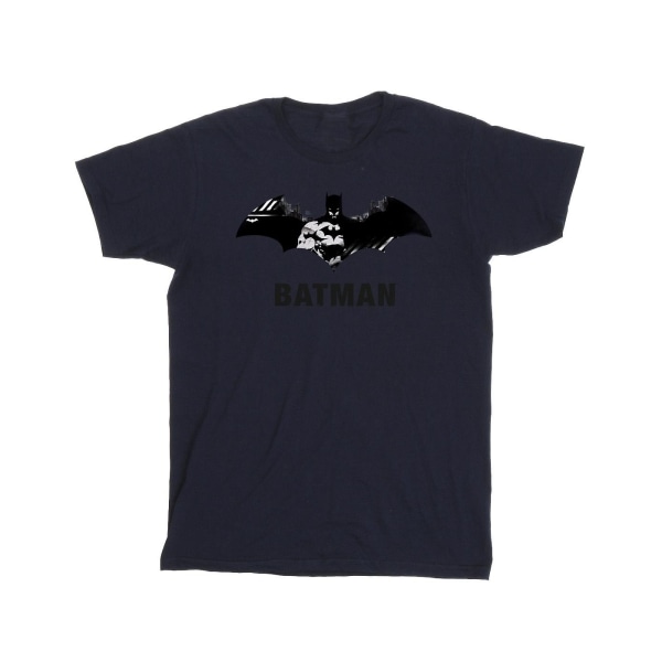DC Comics Boys Batman Black Stare Logo T-shirt 9-11 Years Navy Navy Blue 9-11 Years