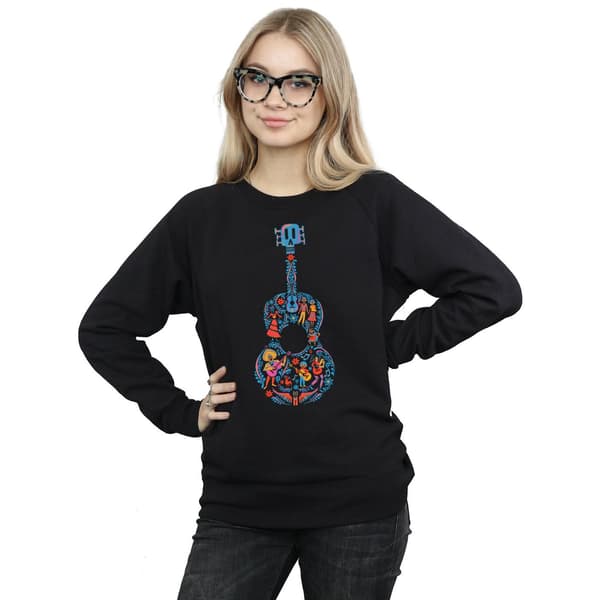 Disney Dam/Dam Coco Gitarr Mönstrad Tröja S Svart Black S