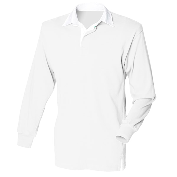 Front Row Long Sleeve Classic Rugby Polo Shirt 3XL Vit/Vit White/White 3XL