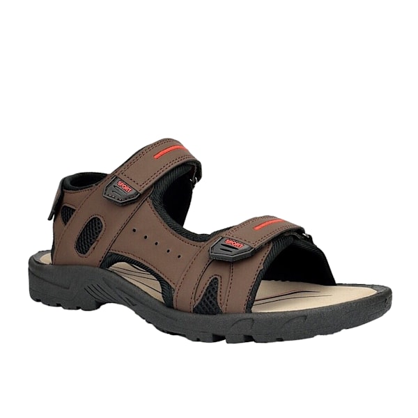 PDQ Herr Triple Touch Fastening Sports Sandaler 10 UK Brun Brown 10 UK