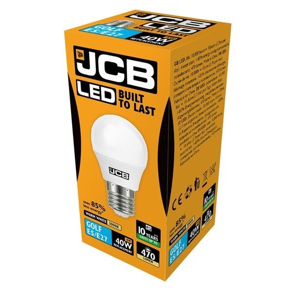 JCB LED Golf 470lm Opal 6w glödlampa E27 2700k One Size Vit White One Size
