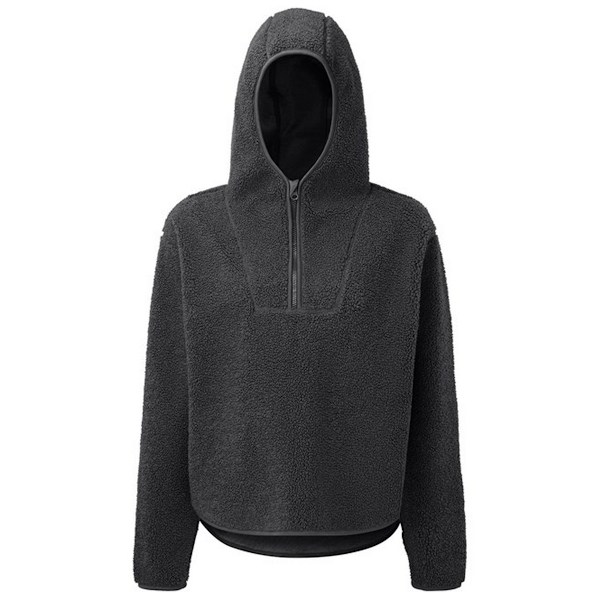 TriDri Dam/Kvinnor Sherpa Fleece Quarter Zip Hoodie XXS Charc Charcoal Grey XXS