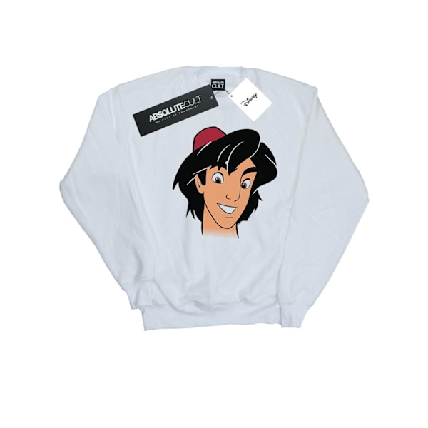 Disney Boys Aladdin Headshot Sweatshirt 7-8 år Vit White 7-8 Years