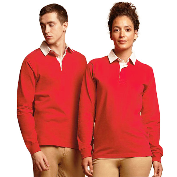 Front Row Herr Premium Långärmad Rugbytröja/Topp XS Röd Red XS