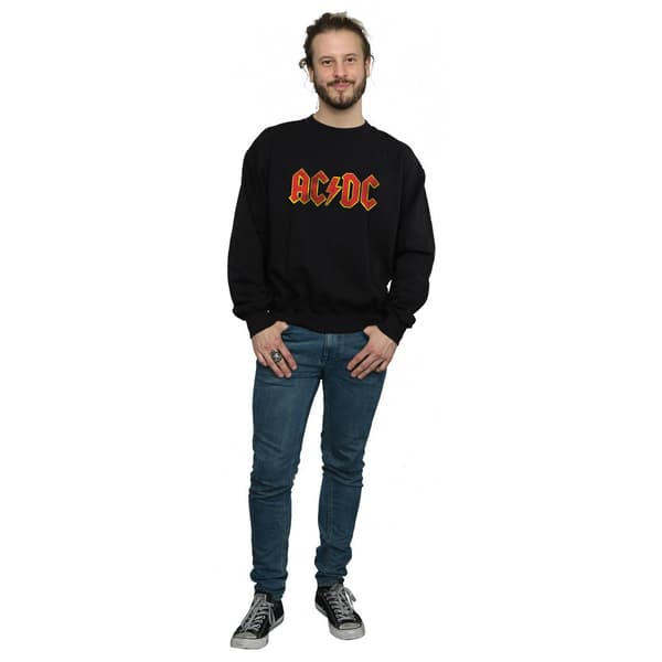 AC/DC Herr Distressed Logo Bomullströja L Svart Black L