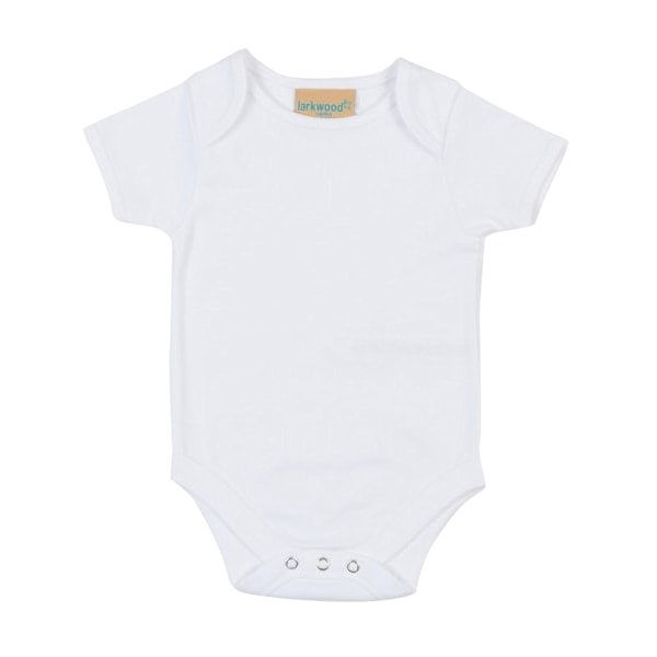 Larkwood Baby Unisex Kortärmad Body Med Kuvert Halsöppning White 3