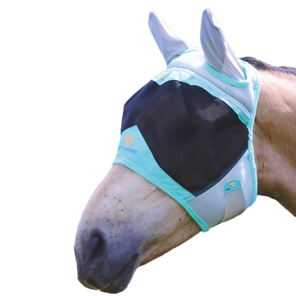 Shires Air Motion Horse Flugmask Med Öron Full Aqua Blue Aqua Blue Full