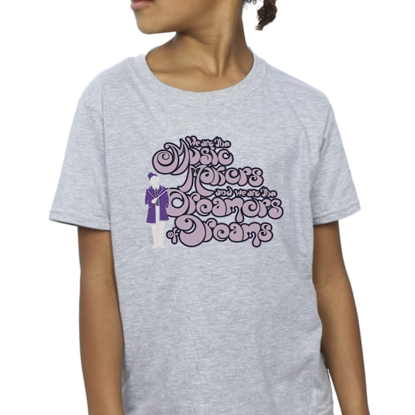 Willy Wonka Girls Dreamers Text Bomull T-shirt 9-11 År Sport Sports Grey 9-11 Years