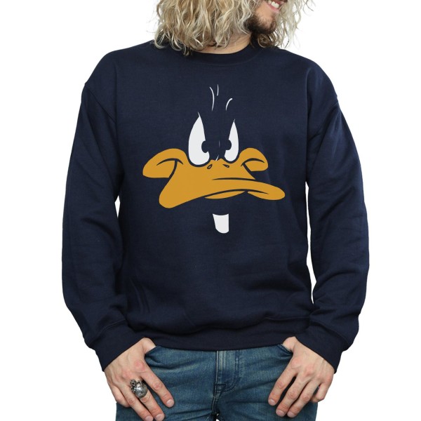 Looney Tunes Herr Daffy Duck Ansikte Sweatshirt 3XL Marinblå Navy Blue 3XL
