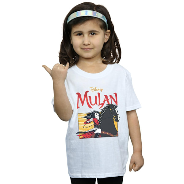 Disney Girls Mulan Movie Horse Frame Bomull T-shirt 7-8 år W White 7-8 Years