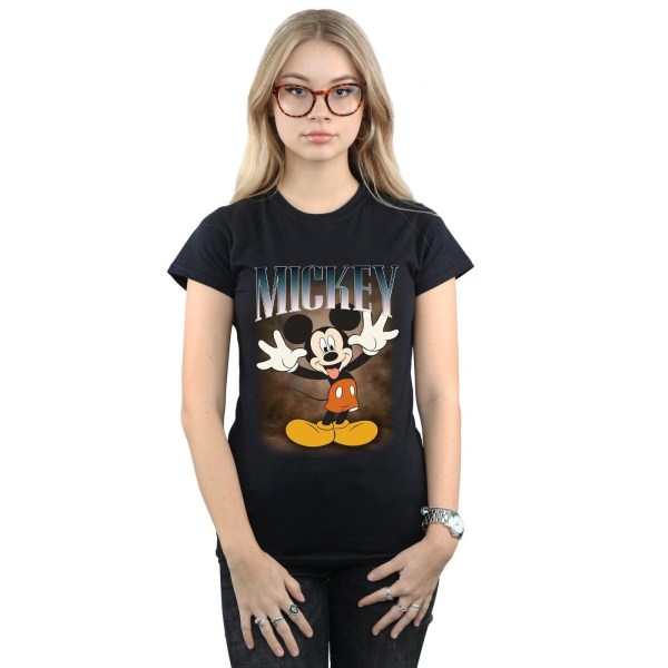 Disney T-shirt i bomull för damer/damer Musse Pigg Montage T-shirt Black L
