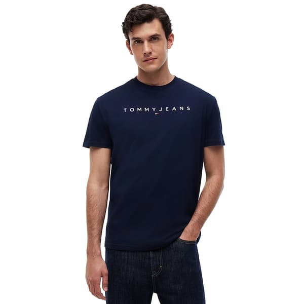 Tommy Jeans Herr Linear Logo Regular T-shirt M Night Navy Night Navy M