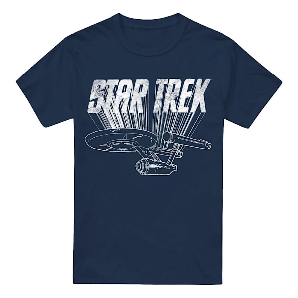 Star Trek Herr T-Shirt med Skepp 4XL Marinblå Navy 4XL