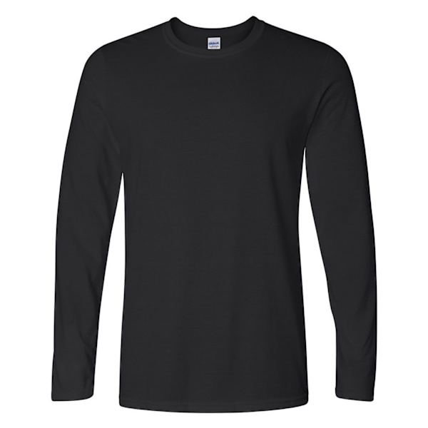 Gildan Herr Soft Style Långärmad T-shirt L Svart Black L