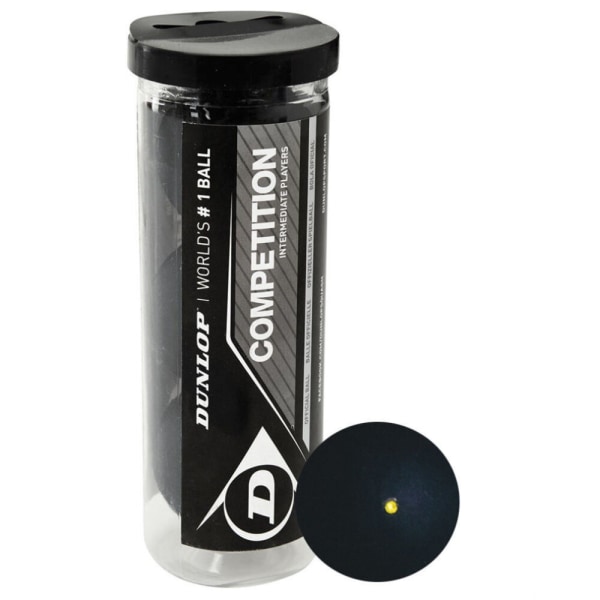 Dunlop Competition squashbollar (paket med 3) One Size Black Black One Size