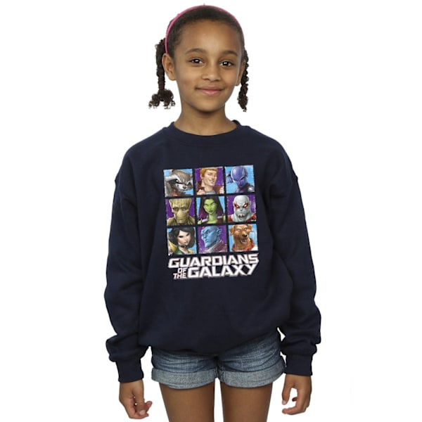 Guardians Of The Galaxy Flickor Karaktär Rutor Sweatshirt 12-1 Navy Blue 12-13 Years