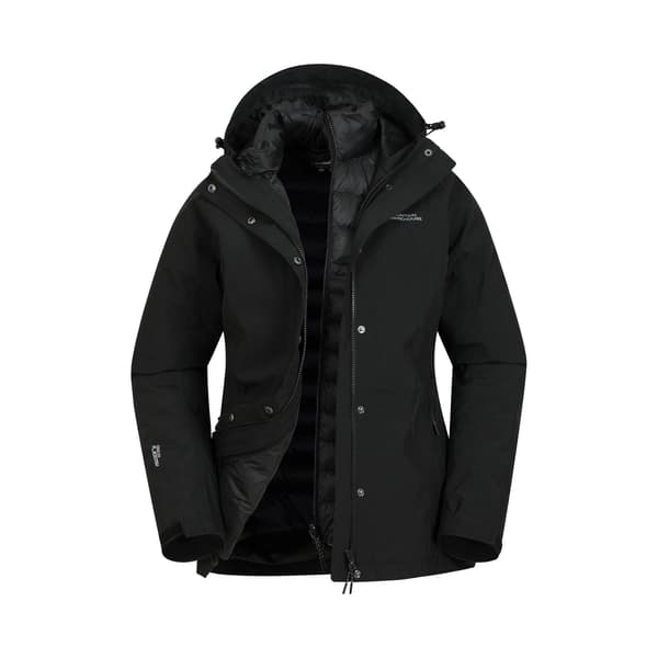 Mountain Warehouse Alaskan 3-i-1 vadderad jacka för dam Black 18 UK