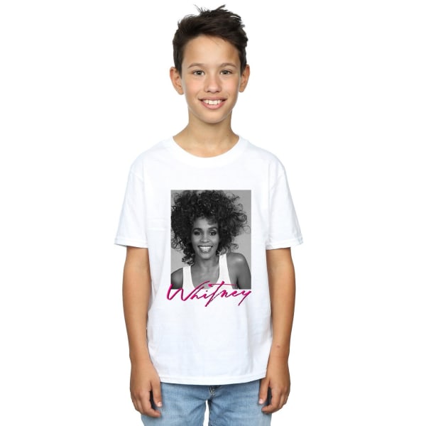 Whitney Houston Boys Smile Photograph T-Shirt 3-4 år Vit White 3-4 Years