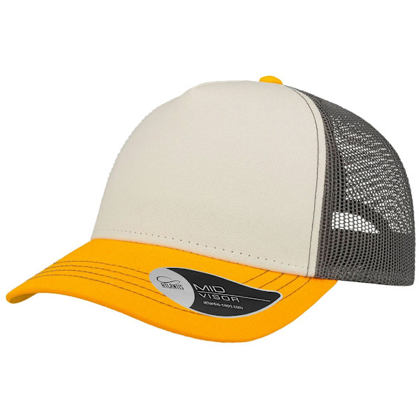 Atlantis Rapper Canvas 5 Panel Trucker Cap One Size Vit/Gul White/Yellow/Dark Grey One Size