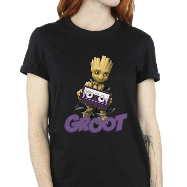 Guardians Of The Galaxy Dam/Damer Groot Kassett Bomull Pojkvän T-shirt Black L