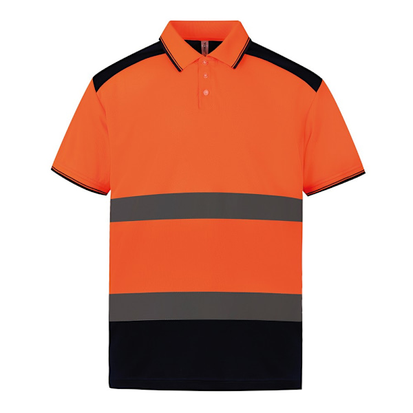Yoko herr tvåfärgad Hi-Vis poloskjorta 3XL orange/marinblå Orange/Navy 3XL