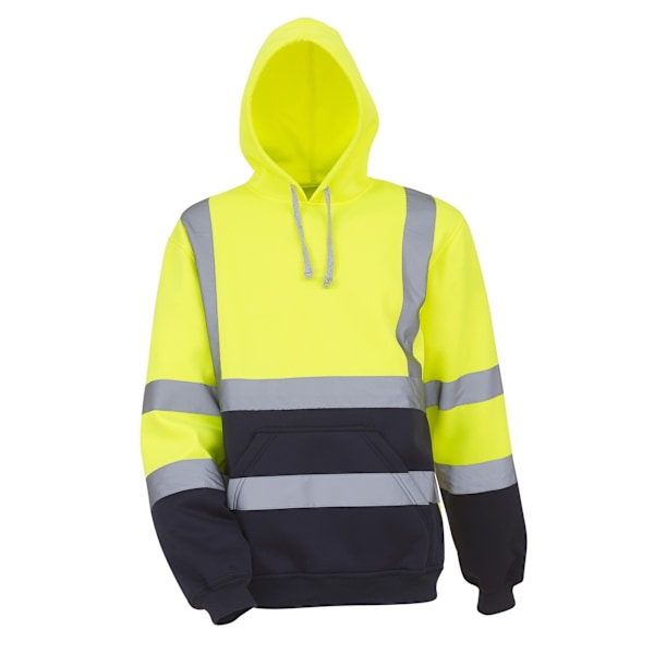 Yoko herr High Visibility Pull-Over Hoodie (2-pack) L Gul Yellow/Navy L