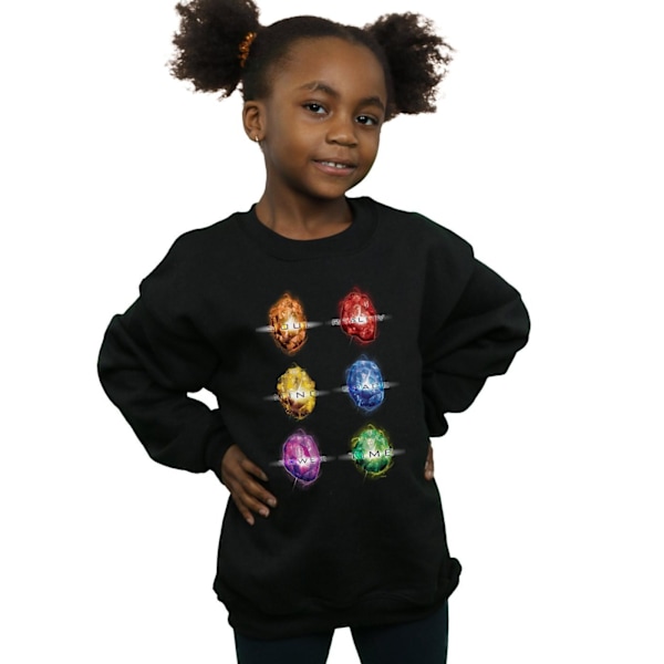 Marvel Girls Avengers Infinity War Infinity Stones Sweatshirt 1 Black 12-13 Years