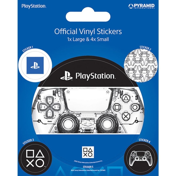 Playstation vinylklistermärken (paket med 5) One Size Svart/Vit/Blå Black/White/Blue One Size