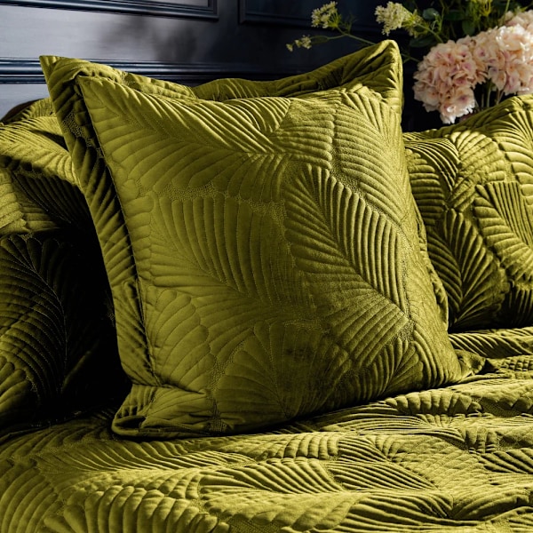 Paoletti Palmeria Sammetsquiltat Täcke Set Superking Moss Moss Superking