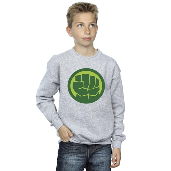 Marvel Boys Hulk Chest Logo Sweatshirt 5-6 år Sports Grey Sports Grey 5-6 Years