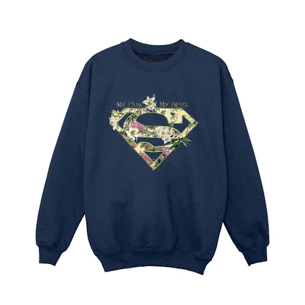 DC Comics Girls Superman My Mum My Hero Sweatshirt 3-4 år Na Navy Blue 3-4 Years