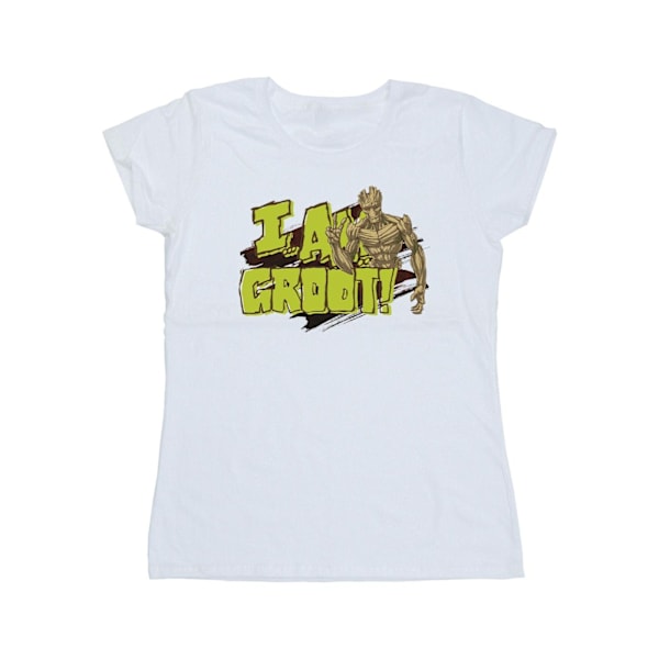 Guardians Of The Galaxy Dam/Kvinnor Jag Är Groot Bomull T-shirt White XXL