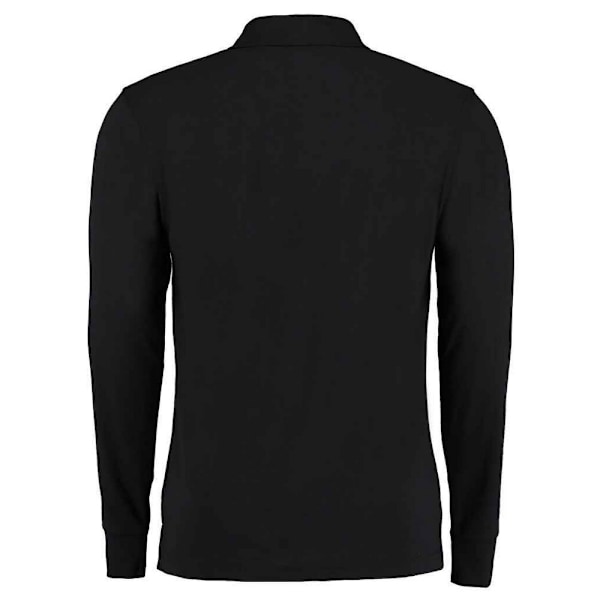 Kustom Kit Herr Pique Långärmad Poloskjorta XL Svart Black XL