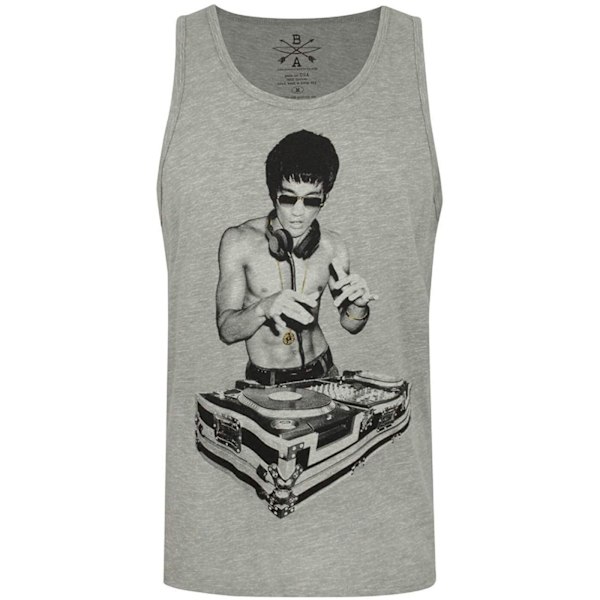 BNA78 Herr Gung Fu Scratch Bruce Lee Tank Top XL Grå Grey XL