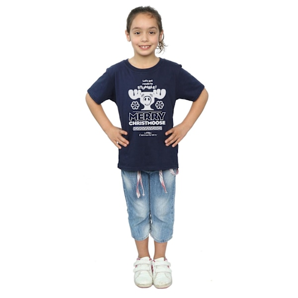 National Lampoon's Christmas Vacation Girls Merry Christmoose C Navy Blue 7-8 Years