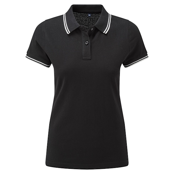 Asquith & Fox Dam/Damer Klassisk Passform Tipped Polo L Svart/Vit Black/White L