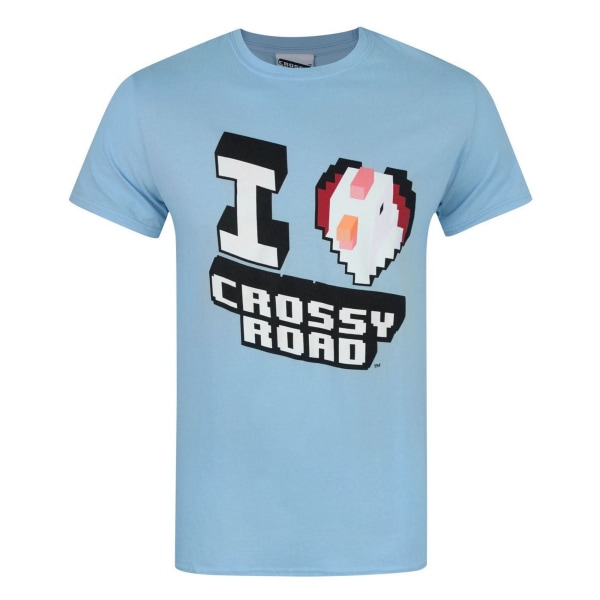 Crossy Road Män officiell Jag älskar Crossy Road T-shirt X-Large Li Light Blue X-Large