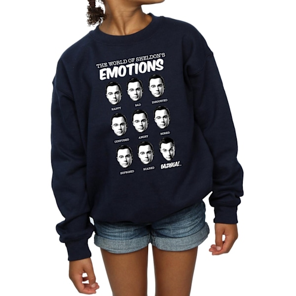 The Big Bang Theory Girls Sheldon Emotions Sweatshirt 5-6 år Navy Blue 5-6 Years