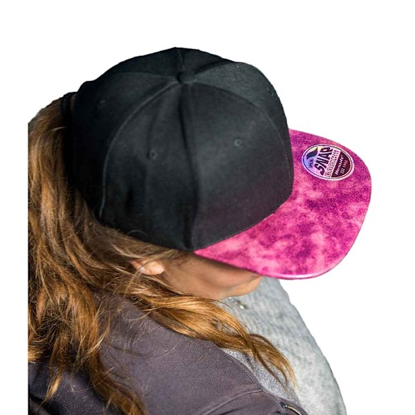 Result Headwear Unisex Vuxen Bronx Glitter Flat Peak Snapback C Black/Pink One Size
