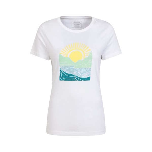 Mountain Warehouse Dam/Damer Never Lost Sunrise Organic T-Shirt White 18 UK