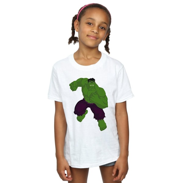 Marvel Girls Hulk Enkel Bomull T-shirt 12-13 År Vit White 12-13 Years