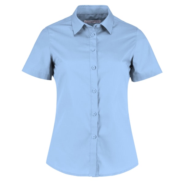 Kustom Kit Poplin skräddarsydd kortärmad skjorta för dam/dam 22 Light Blue 22 UK