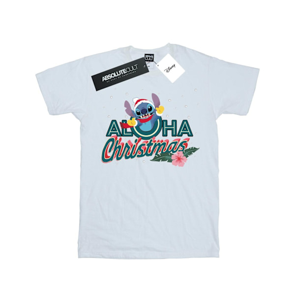 Disney Girls Lilo And Stitch Aloha Christmas Bomull T-shirt 9-11 White 9-11 Years