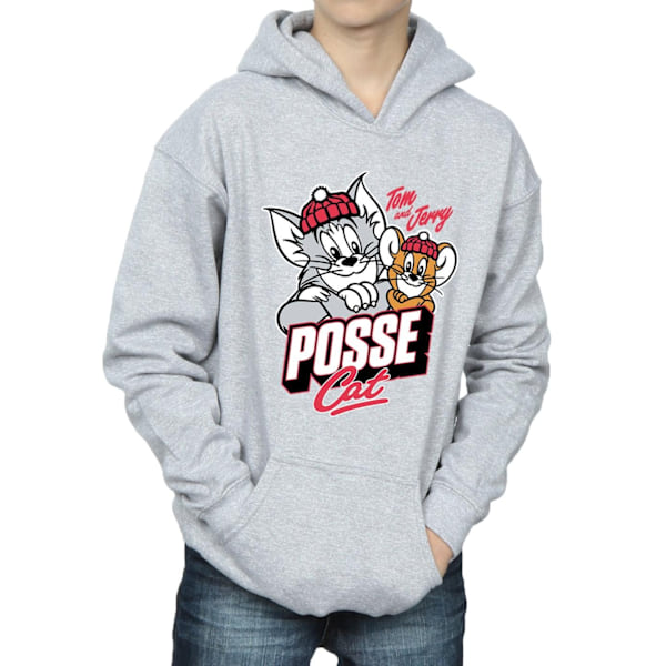 Tom And Jerry Boys Posse Cat Hoodie 12-13 År Sports Grey Sports Grey 12-13 Years