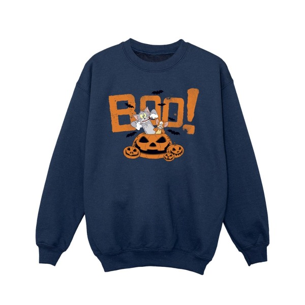 Tom & Jerry Girls Halloween Boo! Sweatshirt 7-8 år Marinblå Navy Blue 7-8 Years