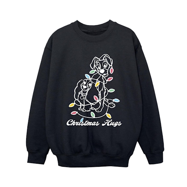 Disney Boys Lady And The Trump Christmas Hugs Sweatshirt 9-11 Y Black 9-11 Years